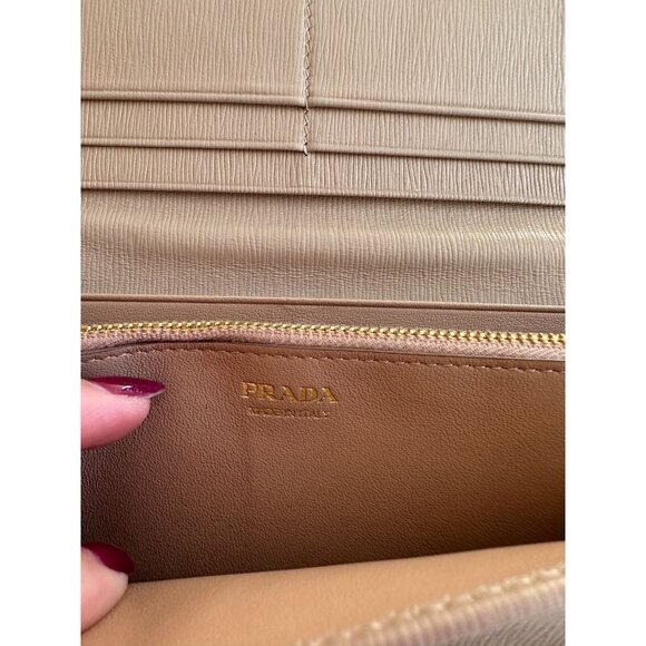 PRADA Cammeo Camel Saffiano Leather Clutch Long Wallet - Picture 7 of 11